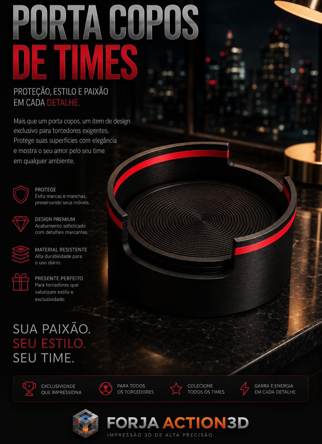 Porta Copos de Times